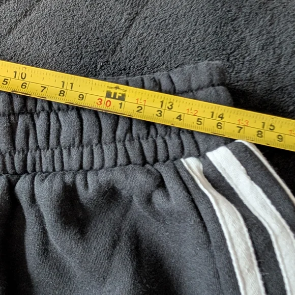 Sporty Y2K Side Stripe Tie Hem Athletic Shorts Black Athleisure Lounge Minimal L - Picture 5 of 7